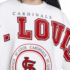 St. Louis Cardinals G-III 4Her by Carl Banks Women's Bleachers Cropped Pullover Sweatshirt Near Me