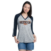 Houston Astros G-III 4Her by Carl Banks Women's Speed Training 3/4-Sleeve Rhinestone V-Neck T-Shirt Discount