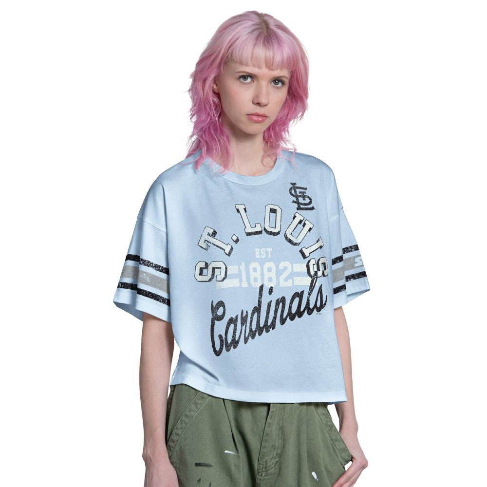 St. Louis Cardinals Starter Women's Cropped Hurry Up Offense T-Shirt Near Me
