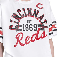 Cincinnati Reds Starter Women's Cropped Hurry Up Offense T-Shirt Discount