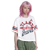 Atlanta Braves Starter Women's Cropped Hurry Up Offense T-Shirt Discount