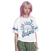 Los Angeles Dodgers Starter Women's Cropped Hurry Up Offense T-Shirt Outlet