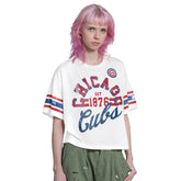 Chicago Cubs Starter Women's Cropped Hurry Up Offense T-Shirt Outlet