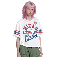 Chicago Cubs Starter Women's Cropped Hurry Up Offense T-Shirt Outlet