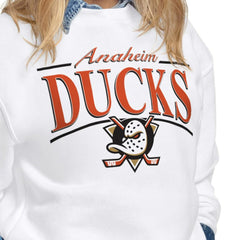Anaheim Ducks Starter Women's Arch Stripe Fleece Sweatshirt - White | NHL sale