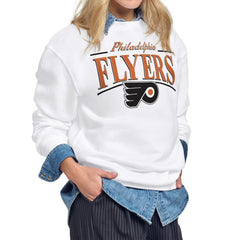 Philadelphia Flyers Starter Women's Arch Stripe Fleece Sweatshirt - White | NHL discount