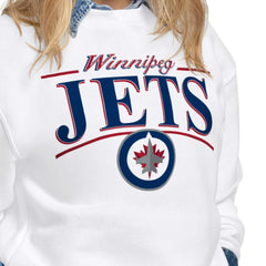 Winnipeg Jets Starter Women's Arch Stripe Fleece Sweatshirt - White | NHL near me