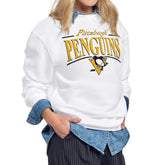 Pittsburgh Penguins Starter Women's Arch Stripe Fleece Sweatshirt - White | NHL sale