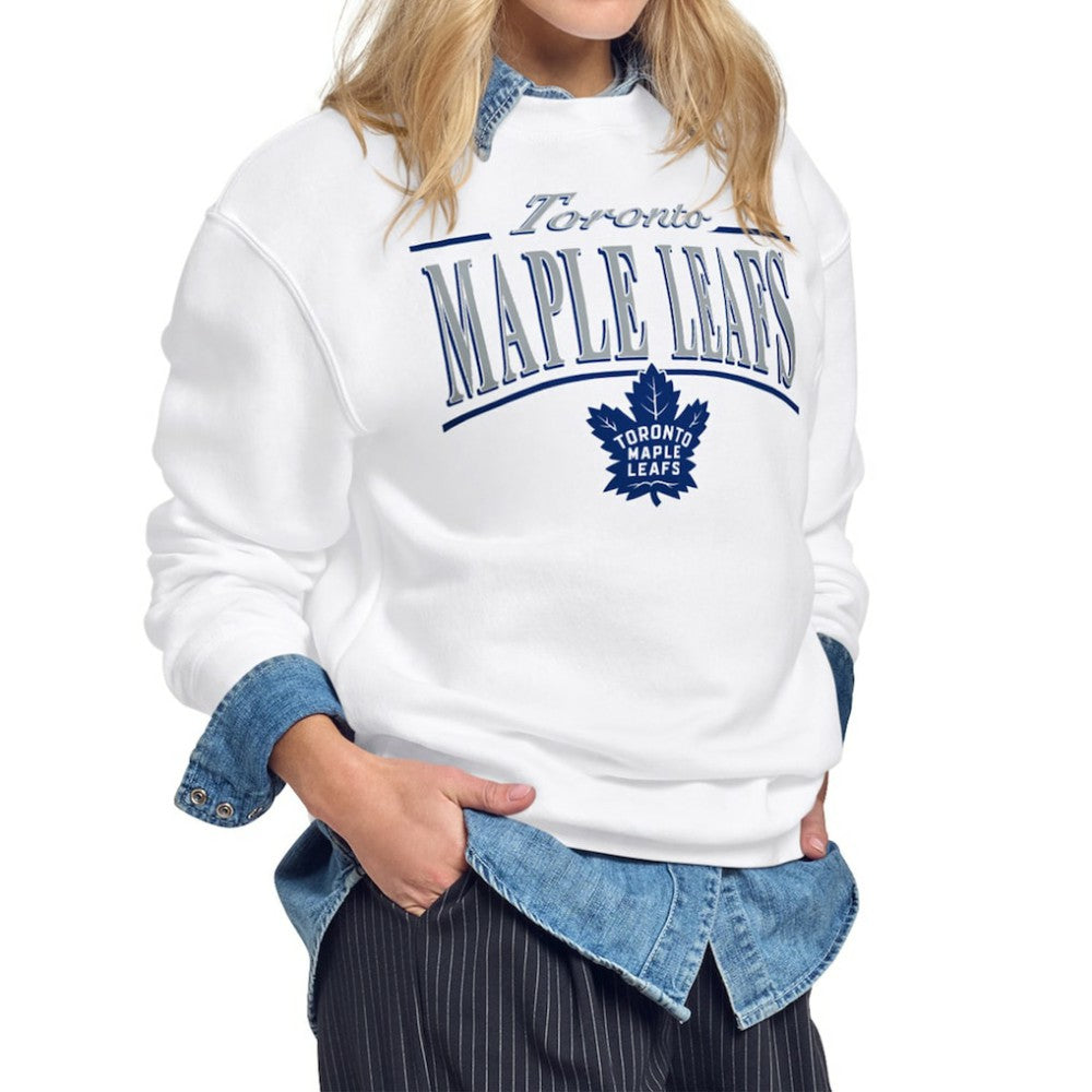 Toronto Maple Leafs Starter Women's Arch Stripe Fleece Sweatshirt - White | NHL on sale