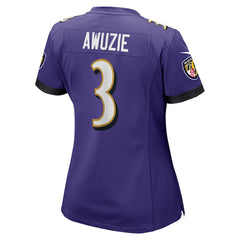 Chidobe Awuzie Baltimore Ravens Women's Team Game Jersey - Purple - Nike