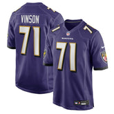 Carson Vinson Baltimore Ravens Team Game Jersey - Purple - Nike