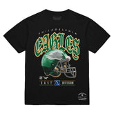 Philadelphia Eagles Unisex Classic Helmet T-Shirt - Black - Mitchell & Ness
