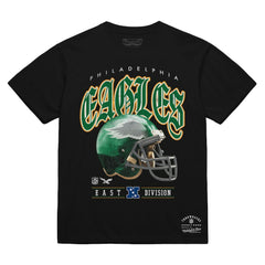 Philadelphia Eagles Unisex Classic Helmet T-Shirt - Black - Mitchell & Ness