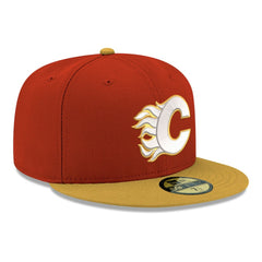 Calgary Flames New Era Core Logo Two-Tone 59FIFTY Fitted Hat - Red | New Era Lifestyle