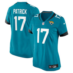 Tim Patrick Jacksonville Jaguars Women's Team Game Jersey - Teal - Nike