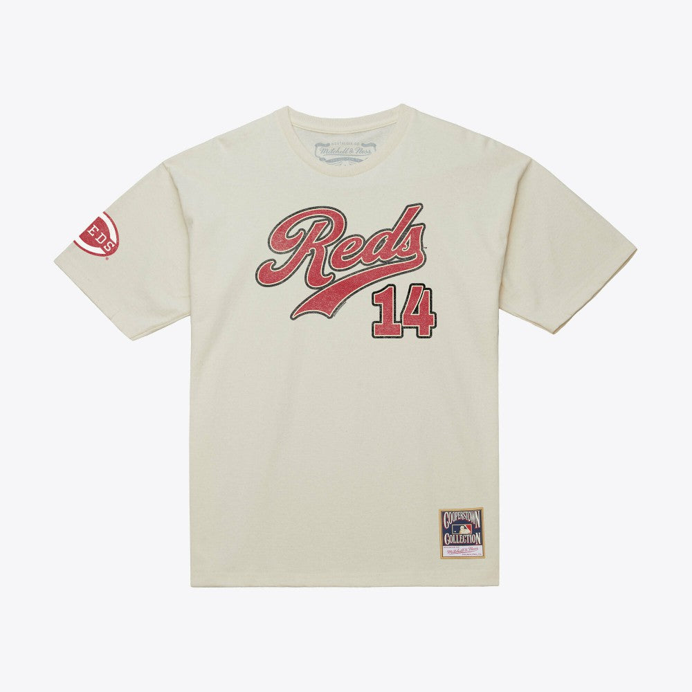 Pete Rose Cincinnati Reds Mitchell & Ness Cooperstown Collection Throwback Name & Number T-Shirt Near Me