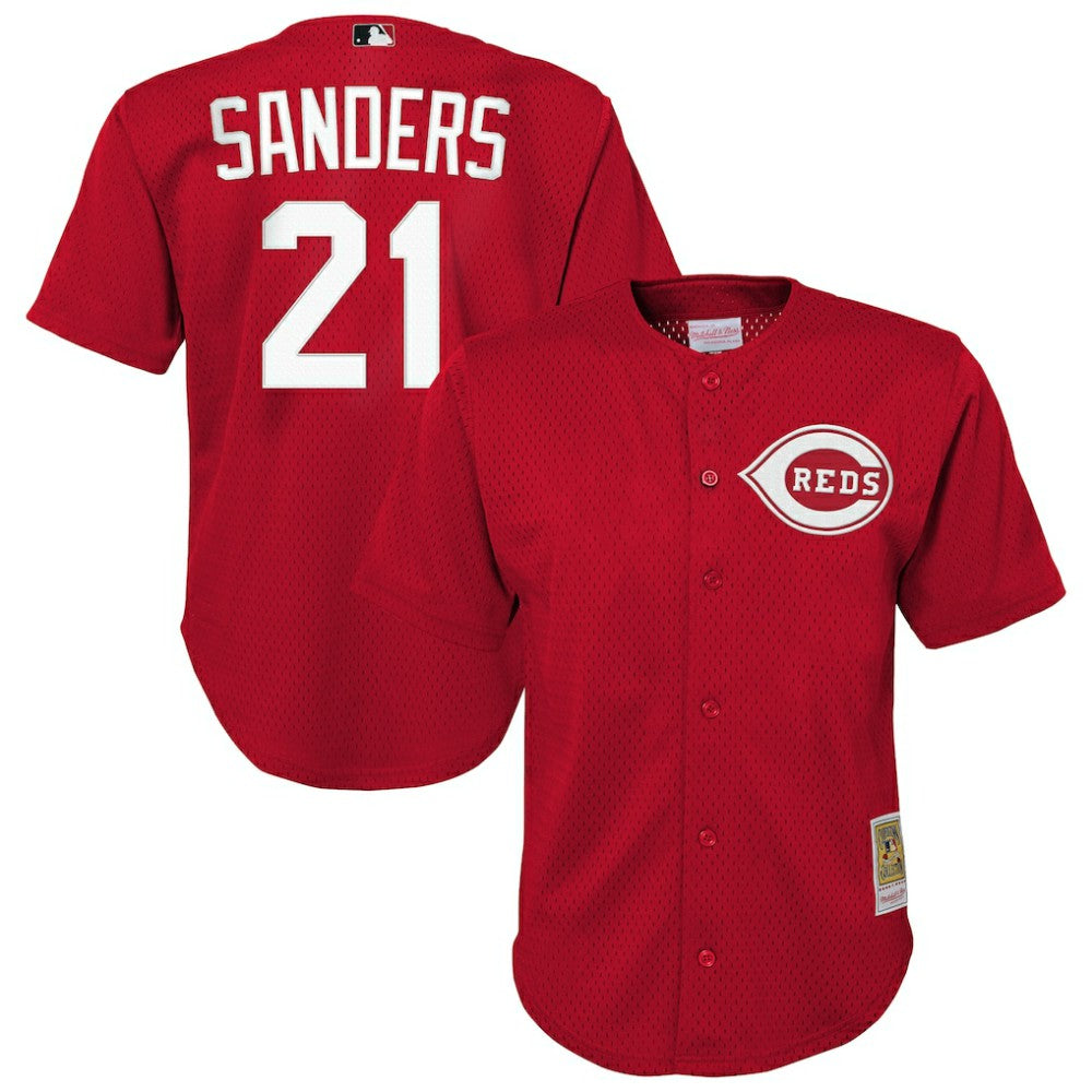Deion Sanders Cincinnati Reds Mitchell & Ness Youth Cooperstown Mesh Batting Practice Jersey Online