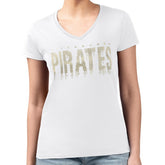 Pittsburgh Pirates G-III 4Her by Carl Banks Women's Metallic Drop Lightweight V-Neck T-Shirt Outlet
