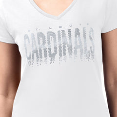 St. Louis Cardinals G-III 4Her by Carl Banks Women's Metallic Drop Lightweight V-Neck T-Shirt Outlet