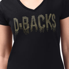 Arizona Diamondbacks G-III 4Her by Carl Banks Women's Metallic Drop Lightweight V-Neck T-Shirt Outlet