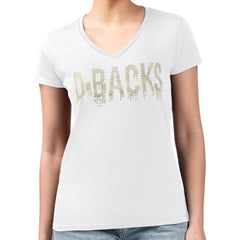 Arizona Diamondbacks G-III 4Her by Carl Banks Women's Metallic Drop Lightweight V-Neck T-Shirt Sale
