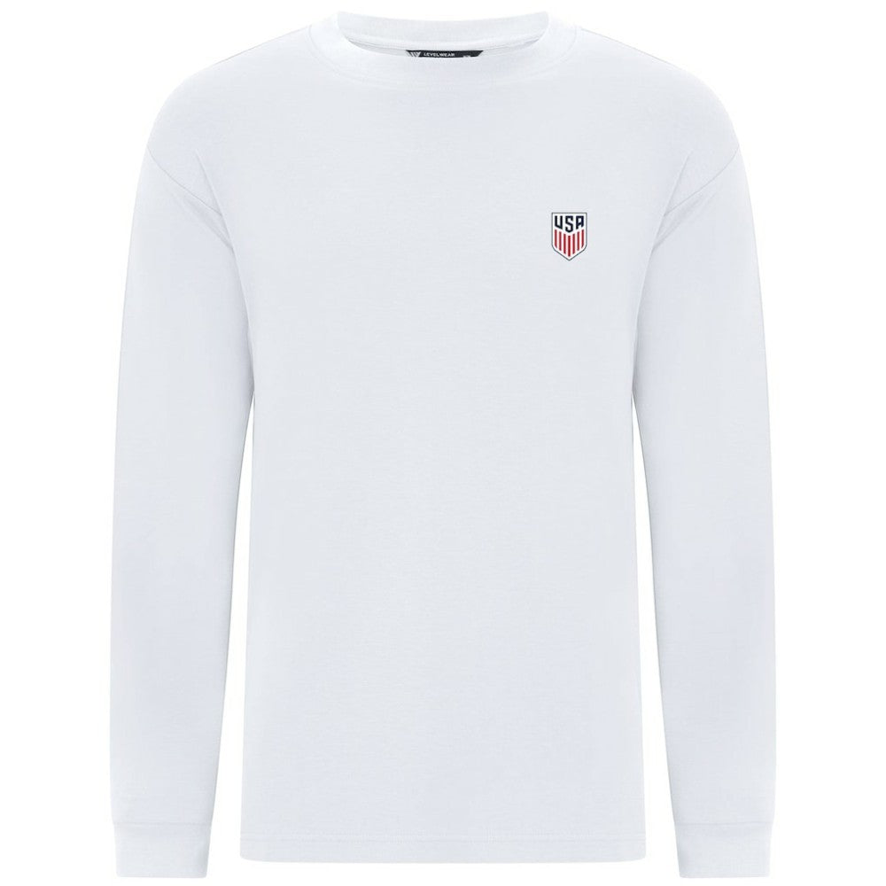 USMNT Levelwear Luxe Signature Long Sleeve T-Shirt White