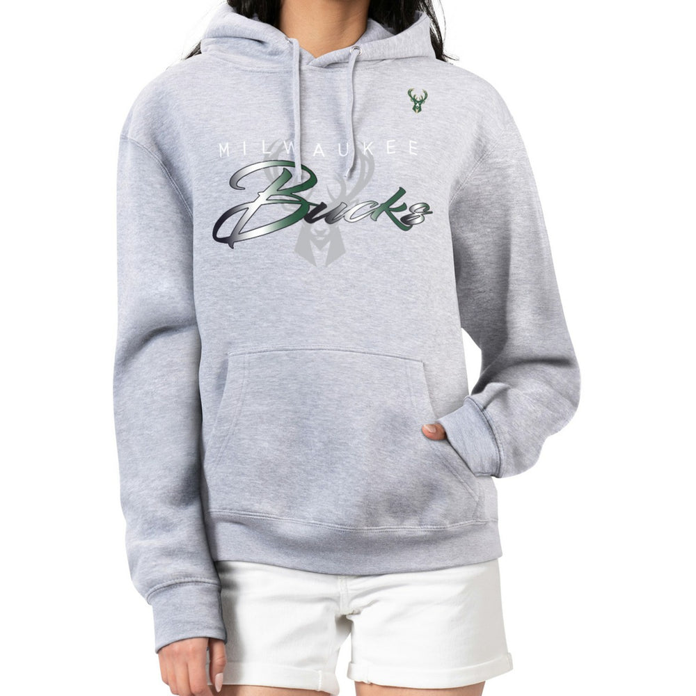Milwaukee Bucks G-III 4Her by Carl Banks Women's Shadow Logo Tri-Blend Fleece Hoodie Gray