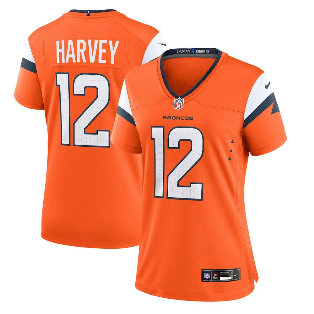 RJ Harvey Denver Broncos Women's Team Game Jersey - Orange - Nike