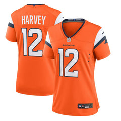 RJ Harvey Denver Broncos Women's Team Game Jersey - Orange - Nike