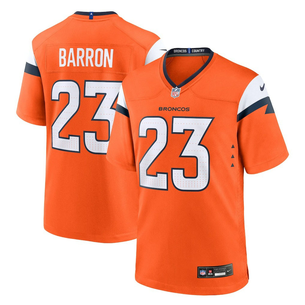 Jahdae Barron Denver Broncos Team Game Jersey - Orange - Nike