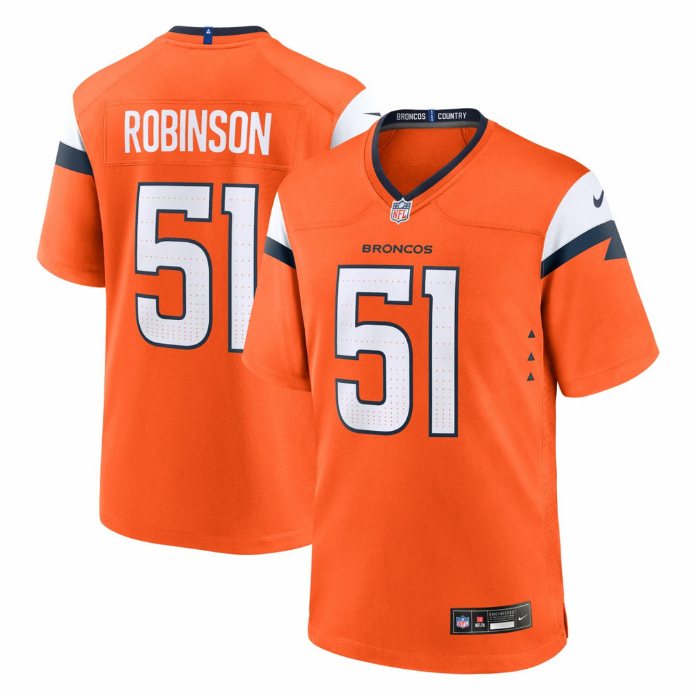Que Robinson Denver Broncos Team Game Jersey - Orange - Nike