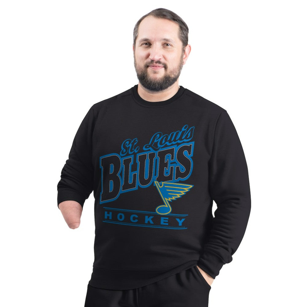 St. Louis Blues G-III Sports by Carl Banks Adaptive Headliner Fleece Sweatshirt - Black | NHL Lifestyle