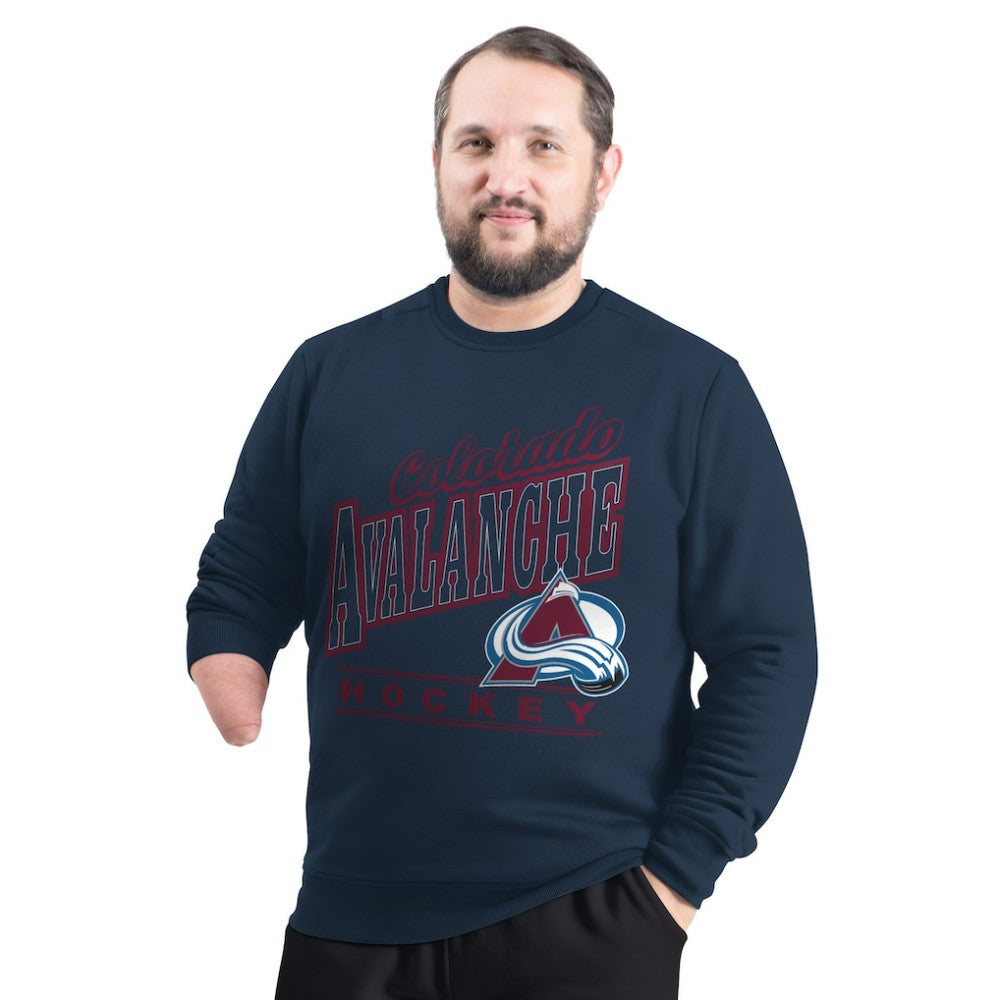 Colorado Avalanche G-III Sports by Carl Banks Adaptive Headliner Fleece Sweatshirt - Navy | NHL Clearance