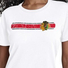 Chicago Blackhawks Starter Women's Team Stripe T-Shirt - White | NHL online