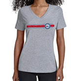 Philadelphia 76ers Starter Women's Team Stripe V-Neck T-Shirt Gray
