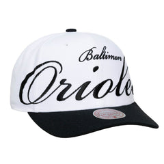 Baltimore Orioles Mitchell & Ness Unisex XL Script Pro Crown Snapback Hat Outlet