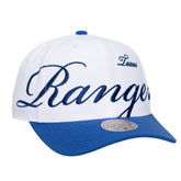 Texas Rangers Mitchell & Ness Unisex XL Script Pro Crown Adjustable Hat Outlet