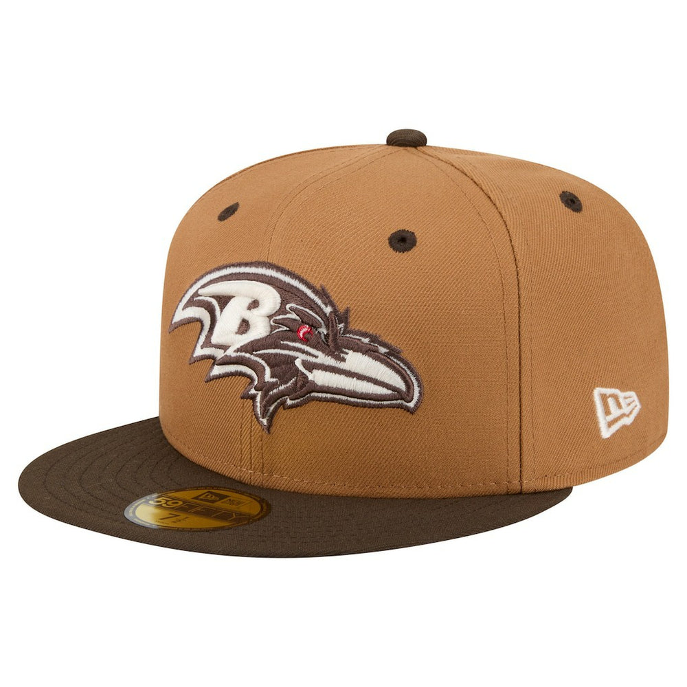 Baltimore Ravens New Era Two-Tone Walnut 59FIFTY Fitted Hat - Light Brown/Dark Brown - NFL