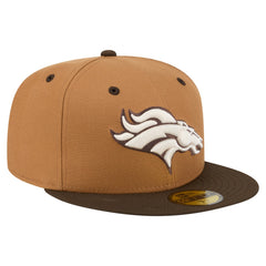 Denver Broncos New Era Two-Tone Walnut 59FIFTY Fitted Hat - Light Brown/Dark Brown - NFL