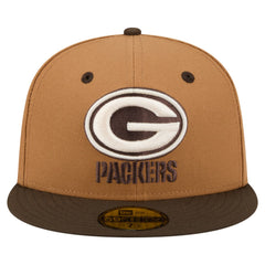 Green Bay Packers New Era Two-Tone Walnut 59FIFTY Fitted Hat - Light Brown/Dark Brown - NFL