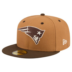 New England Patriots New Era Two-Tone Walnut 59FIFTY Fitted Hat - Light Brown/Dark Brown - NFL