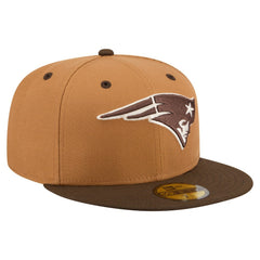 New England Patriots New Era Two-Tone Walnut 59FIFTY Fitted Hat - Light Brown/Dark Brown - NFL