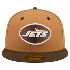 New York Jets New Era Two-Tone Walnut 59FIFTY Fitted Hat - Light Brown/Dark Brown - NFL