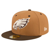Philadelphia Eagles New Era Two-Tone Walnut 59FIFTY Fitted Hat - Light Brown/Dark Brown - NFL