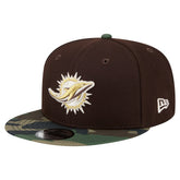 Miami Dolphins Adult Burnt Wood Camo 9FIFTY Snapback Hat - Dark Brown - NFL