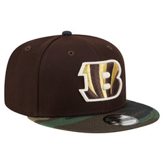 Cincinnati Bengals Adult Burnt Wood Camo 9FIFTY Snapback Hat - Dark Brown - NFL