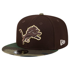 Detroit Lions Adult Burnt Wood Camo 9FIFTY Snapback Hat - Dark Brown - NFL