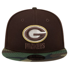 Green Bay Packers Adult Burnt Wood Camo 9FIFTY Snapback Hat - Dark Brown - NFL