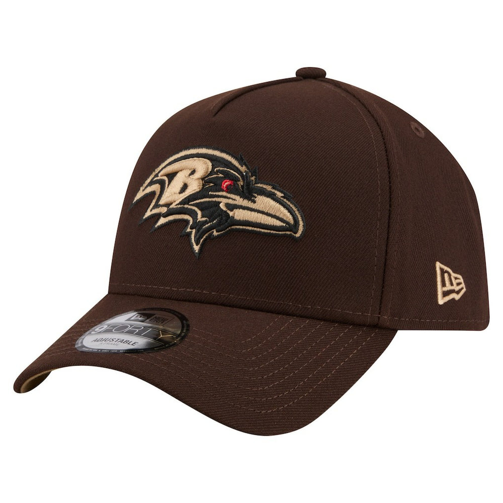 Baltimore Ravens New Era Burnt Wood A-Frame 9FORTY Adjustable Hat - Dark Brown - NFL