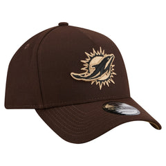 Miami Dolphins New Era Burnt Wood A-Frame 9FORTY Adjustable Hat - Dark Brown - NFL